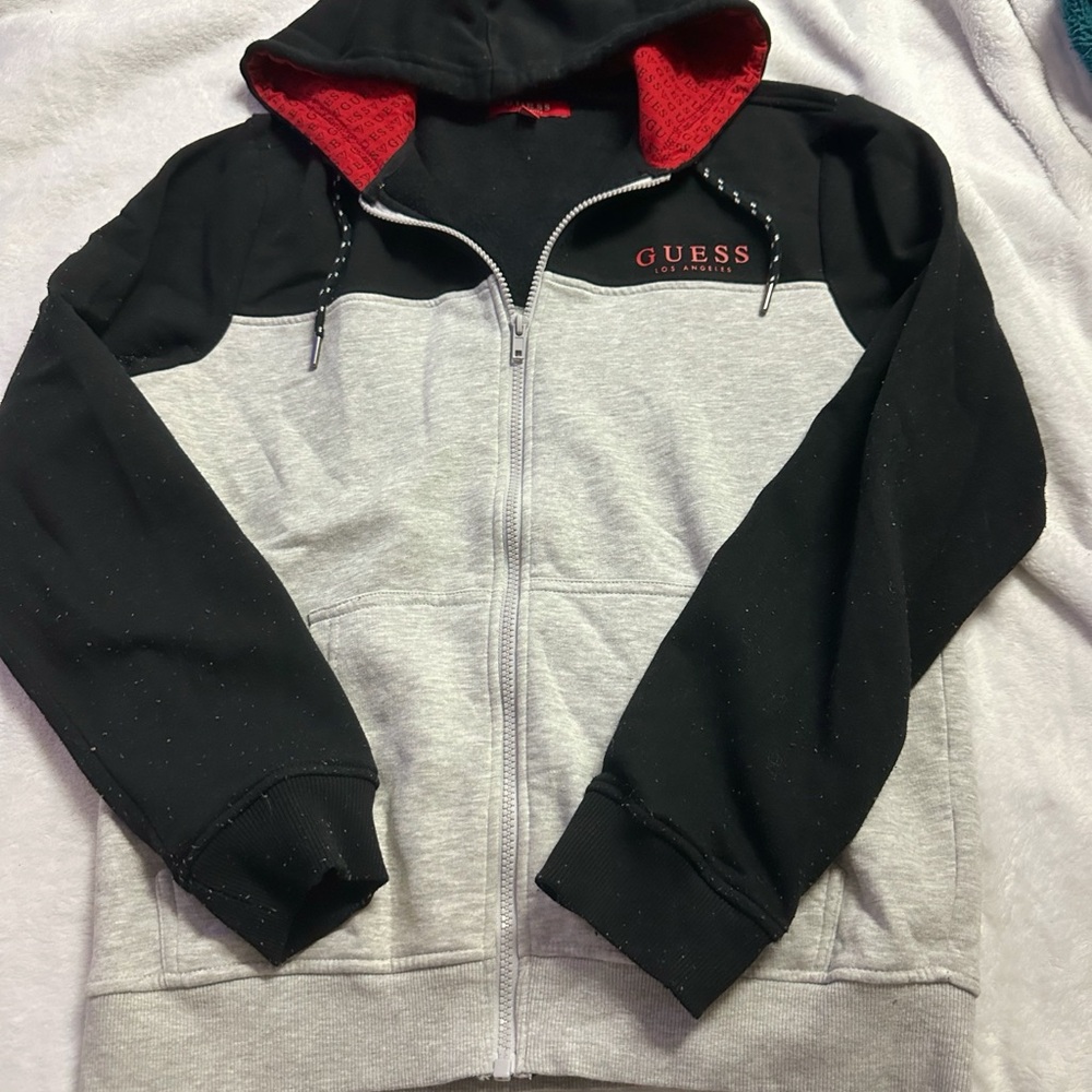 Guess Two-Tone zip up sweater